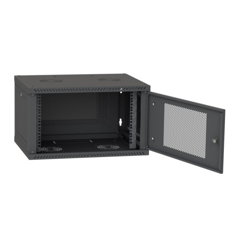 Шафа настінна Ipcom 4U, 600*350, перфорація, RAL9005 (СН-4U-060х035-ДП-9005)