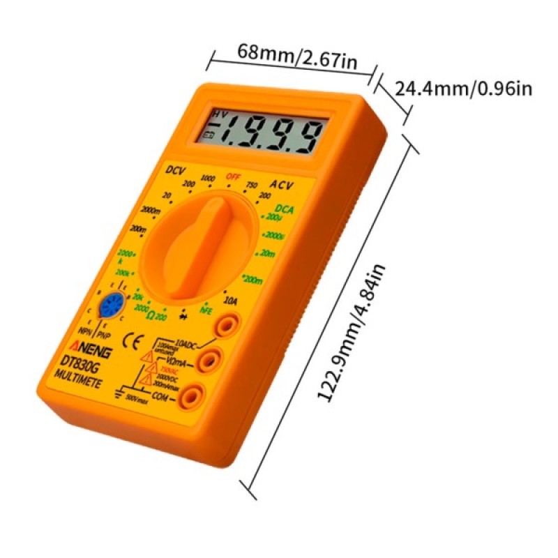Цифровий мультиметр ANENG AN-DT830G, V, A, R, C, функція hFE (AN-DT830G)