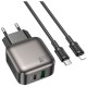 Зарядний пристрій BOROFONE BAS55A Absolute 1xUSB-C PD30W + 1xUSB QC3.0 + cable USB-C to Lightning Black (6941991116247)