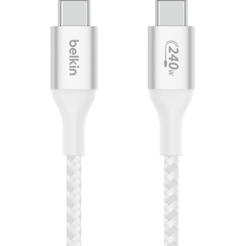 Дата кабель USB-C to USB-C 2.0m 240W white Belkin (CAB015BT2MWH)