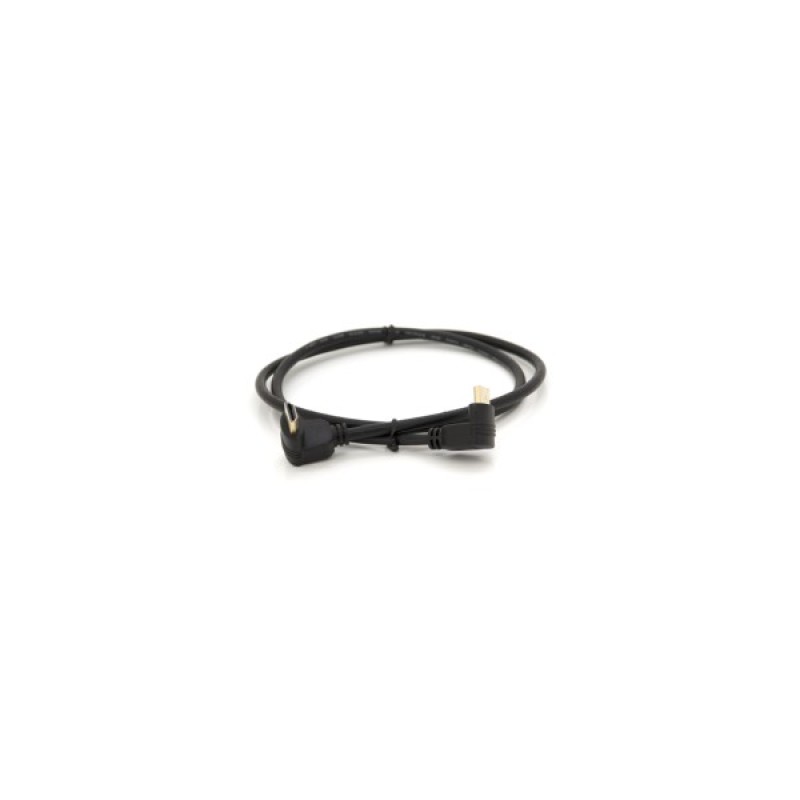 Кабель мультимедійний HDMI M to HDMI M 1.0m V1.4 90° corner black Merlion (YT-HDMI-1.0m/90°-90°)