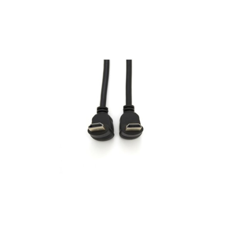 Кабель мультимедійний HDMI M to HDMI M 1.0m V1.4 90° corner black Merlion (YT-HDMI-1.0m/90°-90°)