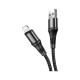 Дата кабель USB 2.0 AM to Lightning 1.0m 2.4A nylon X50 black HOCO (6931474734198)