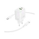 Зарядний пристрій BOROFONE BN27 Fuente 1xUSB-C PD20W + 1xUSB QC3.0 + cable USB-C to USB-C White (6941991120282)