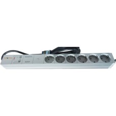 Силовий блок Conteg 19" 1U 6xSchuko, фільтр ВЧ, з кабелем 3м (DP-RP-06-SCHUPH)