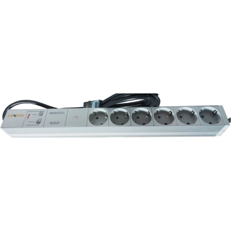Силовий блок Conteg 19" 1U 6xSchuko, фільтр ВЧ, з кабелем 3м (DP-RP-06-SCHUPH)
