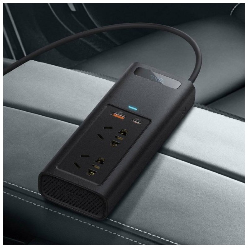 Автомобільний інвертор 12V/220V 150W In-car Inverter, USB, Type-C, 0.4m Baseus (CRNBQ-A01)