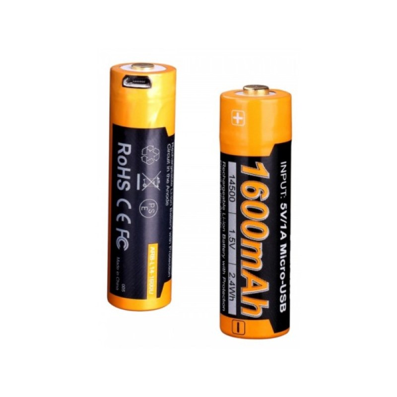 Акумулятор Fenix 14500 micro usb зарядка (ARB-L14-1600U)