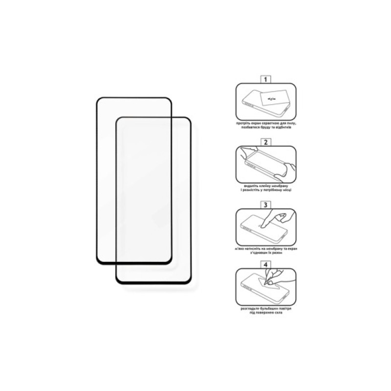 Скло захисне XoKo Full Cover Ultra-Thin iPhone 15 Plus Black 2 pcs (XK-FCU-AP-IP15PL)