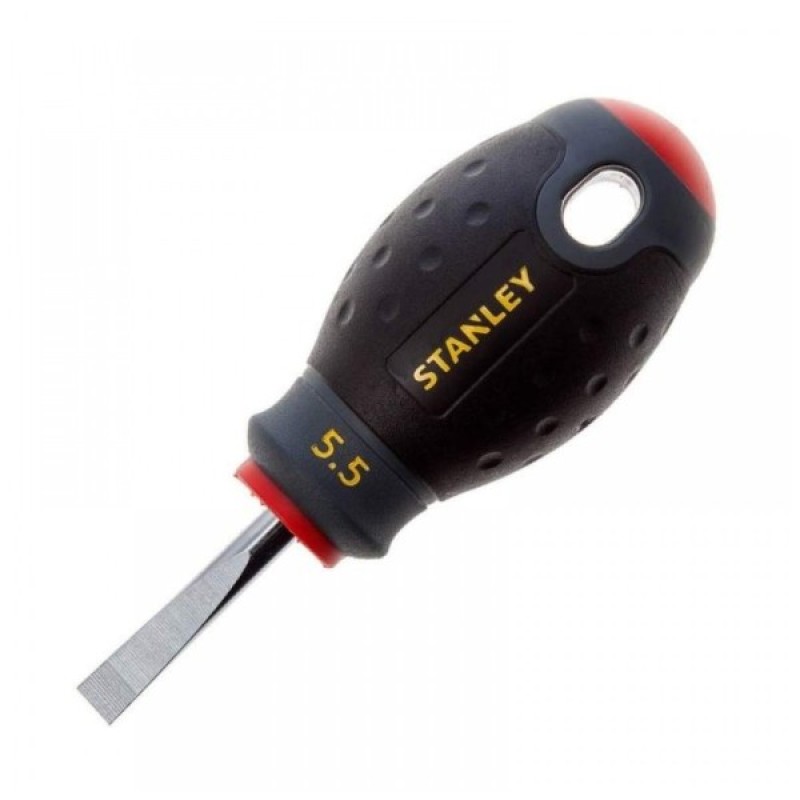 Викрутка Stanley FatMax Stubby, SL5,5 х 30мм, укорочена з паралельним джалом під прямий шліц. (0-65-400)
