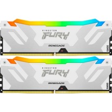 Модуль пам'яті для комп'ютера DDR5 32GB (2x16GB) 6800 MHz Renegade RGB White/Silver Kingston Fury (ex.HyperX) (KF568C36RWAK2-32)