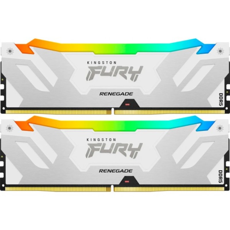 Модуль пам'яті для комп'ютера DDR5 32GB (2x16GB) 6800 MHz Renegade RGB White/Silver Kingston Fury (ex.HyperX) (KF568C36RWAK2-32)