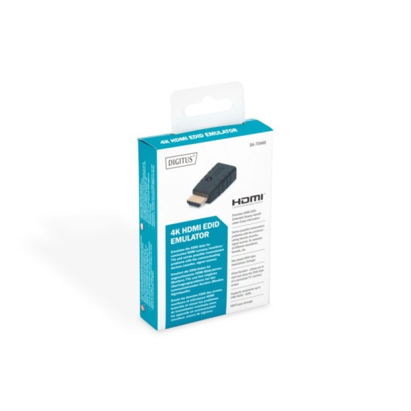 Адаптер HDMI EDID Emulator 4K60Hz Clone Function black Digitus (DA-70466)