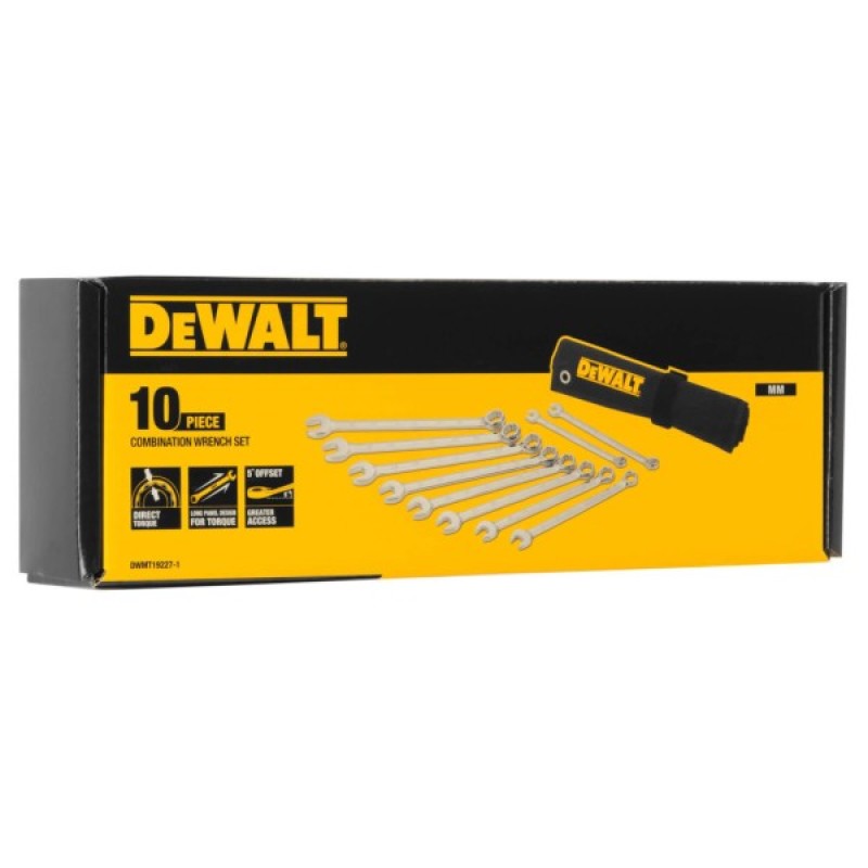 Набір інструментів DeWALT ключів комбінованих, 10 шт.: 10-19 мм. (DWMT19227-1)