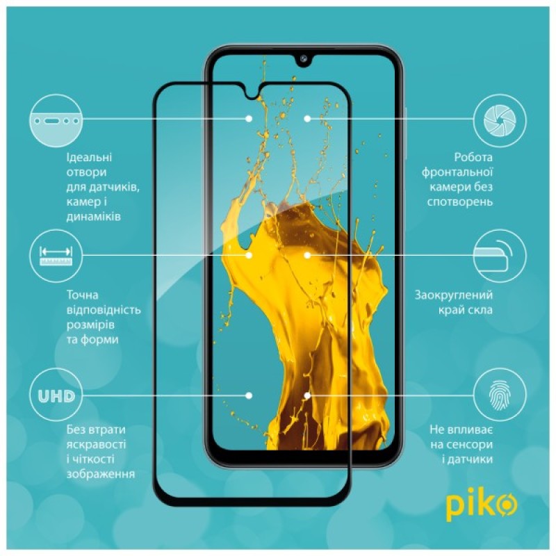 Скло захисне Piko Full Glue Samsung M34 5G Black (1283126575778)