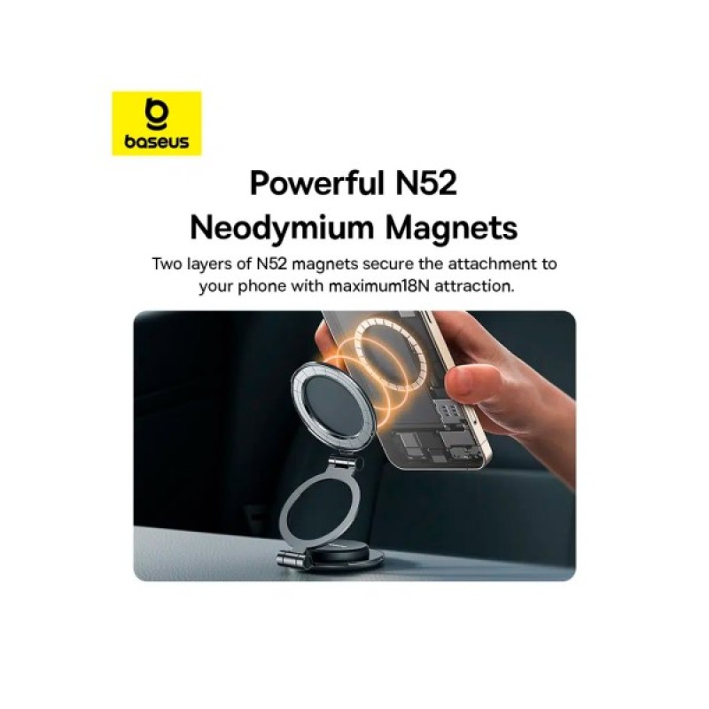 Універсальний автотримач Baseus MagPro Series II Magnetic Car Mount Stick-on Version Cosmic Black (C40172900121-00)