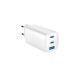 Зарядний пристрій Gembird USB-A + 2xType-C (PD18W + QC3.0 27W) white (TA-UC-PDQC65-01-W)