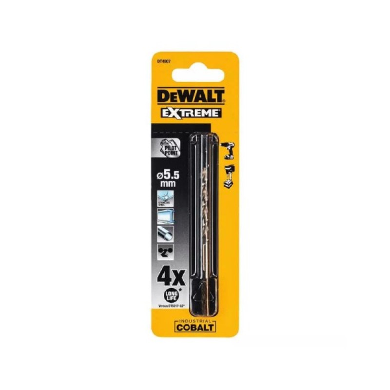 Свердло DeWALT EXTREME INDUSTRIAL COBALT HSS-CO, 5.5 х 93 х 52 мм (DT4907)