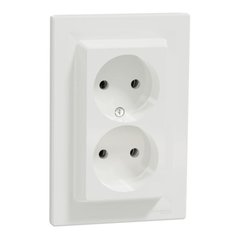 Розетка Schneider Electric ASFORA без заземлення подвійна біла (EPH9700121)