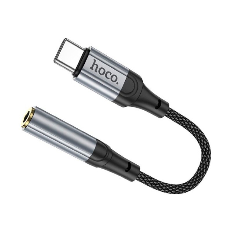 Перехідник USB-C to 3.5mm F 0.12m Black HOCO (6942007608886)