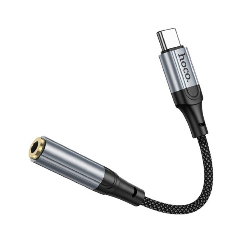 Перехідник USB-C to 3.5mm F 0.12m Black HOCO (6942007608886)