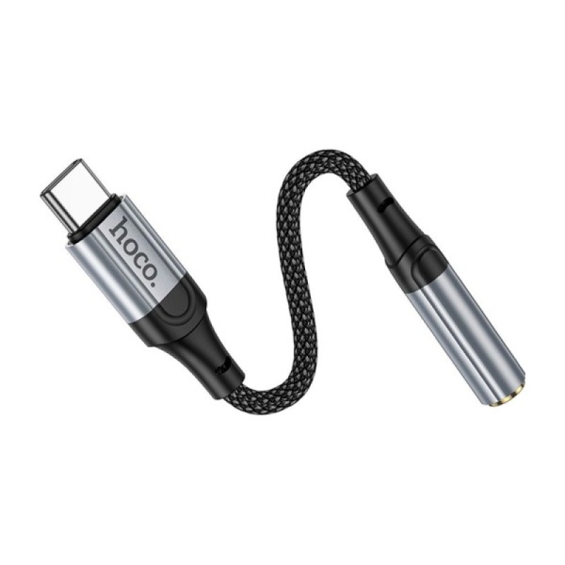Перехідник USB-C to 3.5mm F 0.12m Black HOCO (6942007608886)