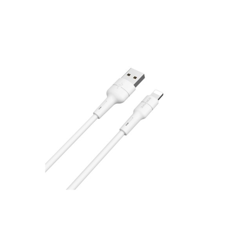 Дата кабель USB 2.0 AM to Lightning 1.0m 2.4A silicone white BOROFONE (6931474706874)