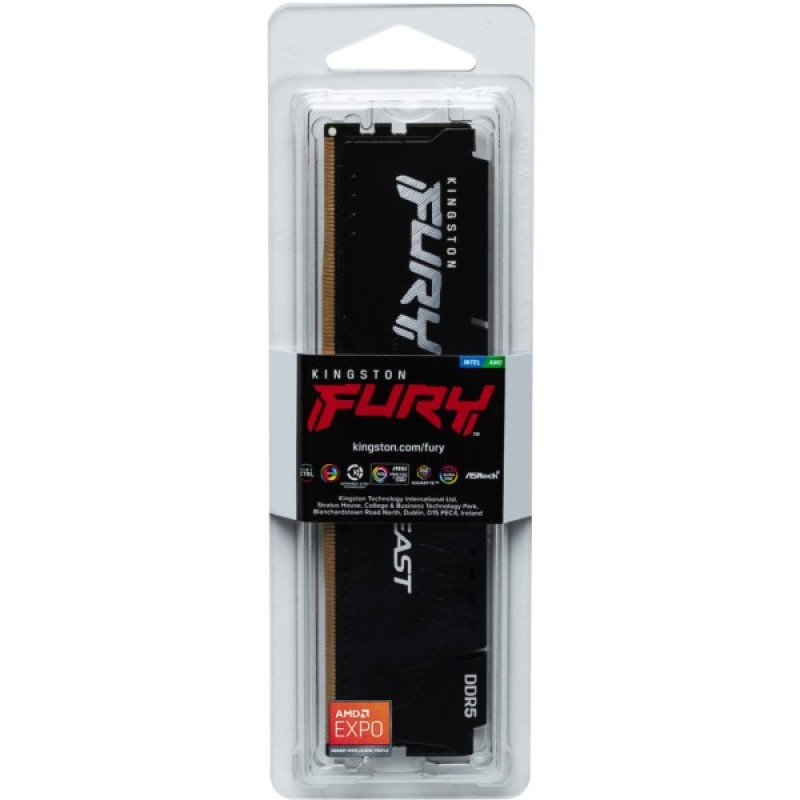 Модуль пам'яті для комп'ютера DDR5 16GB 6000 MHz Beast AM5 Black Kingston Fury (ex.HyperX) (KF560C36BBE-16)