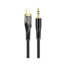 Кабель мультимедійний Lightning to 3.5mm M 1.0m black UPA25 Black HOCO (6931474791153)
