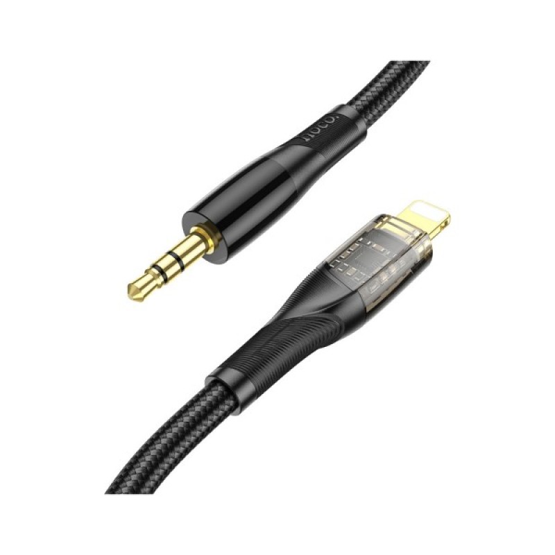 Кабель мультимедійний Lightning to 3.5mm M 1.0m black UPA25 Black HOCO (6931474791153)