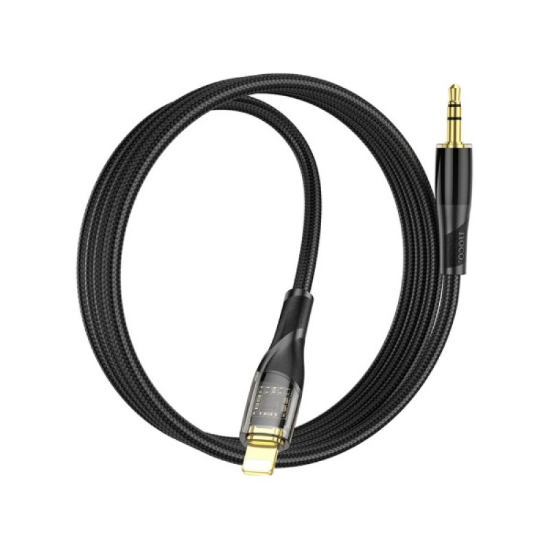 Кабель мультимедійний Lightning to 3.5mm M 1.0m black UPA25 Black HOCO (6931474791153)