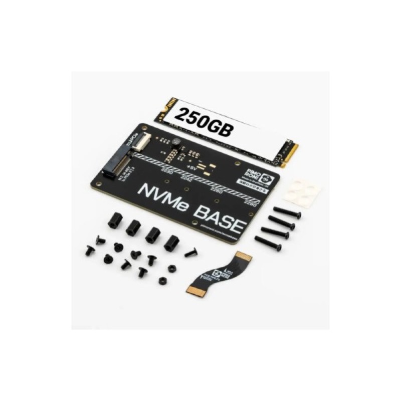 Плата розширення для Мікро ПК Pimoroni Плата розширення NVMe Base для Raspberry Pi 5 + SSD на 250 Гб (PIM701)