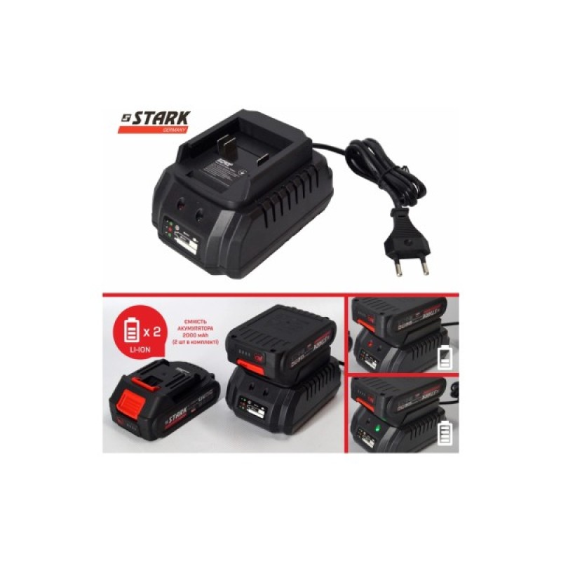 Ланцюгова пила Stark BCS-2115, 21V, 2х2Ah, 150мм (310900001)