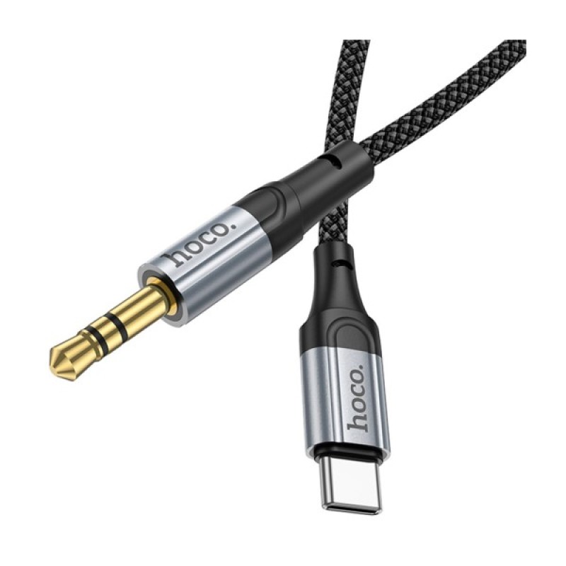Кабель мультимедійний USB-C to 3.5mm M 1.0m Black HOCO (6942007608824)