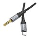 Кабель мультимедійний USB-C to 3.5mm M 1.0m Black HOCO (6942007608824)
