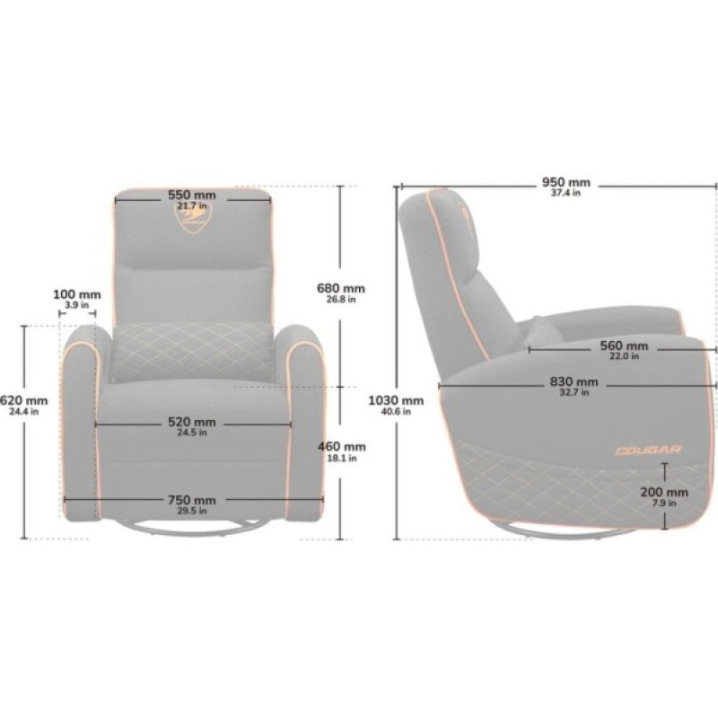 Крісло ігрове Cougar Fidom Gray