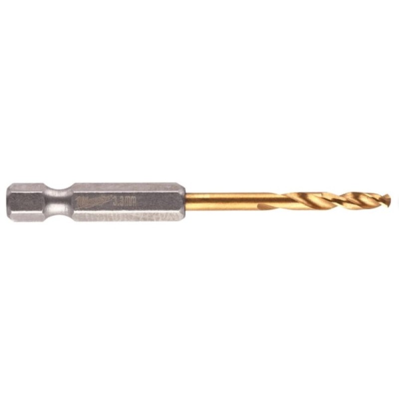 Свердло Milwaukee по металлу RedHEX HSS-G TiN. 3.3 мм, 2шт (4932471089)