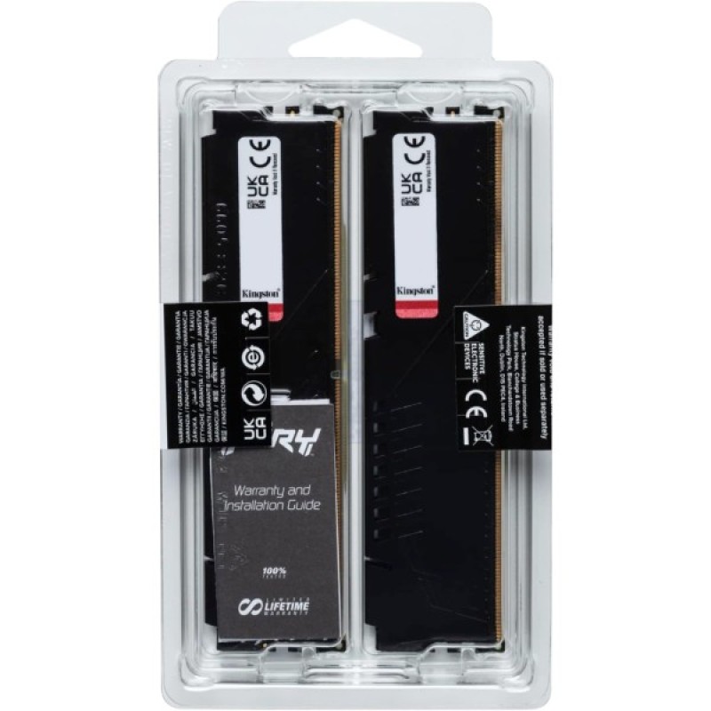 Модуль пам'яті для комп'ютера DDR5 128GB (4x32GB) 5600 MHz Beast Black XMP Kingston Fury (ex.HyperX) (KF556C40BBK4-128)