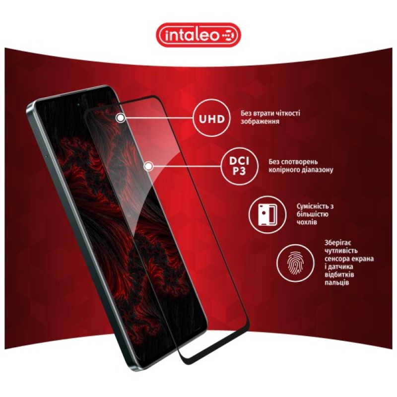 Скло захисне Intaleo Full Glue Realme C67 Black (1283126590047)