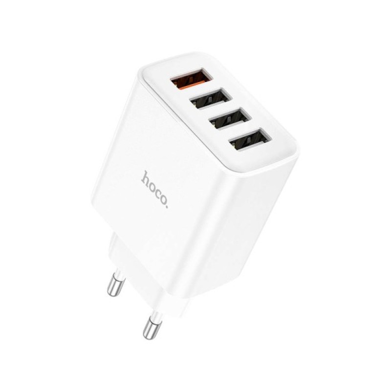 Зарядний пристрій HOCO C102A Fuerza 1xUSB QC3.0 + 3-port USB 18W White (6931474777713)
