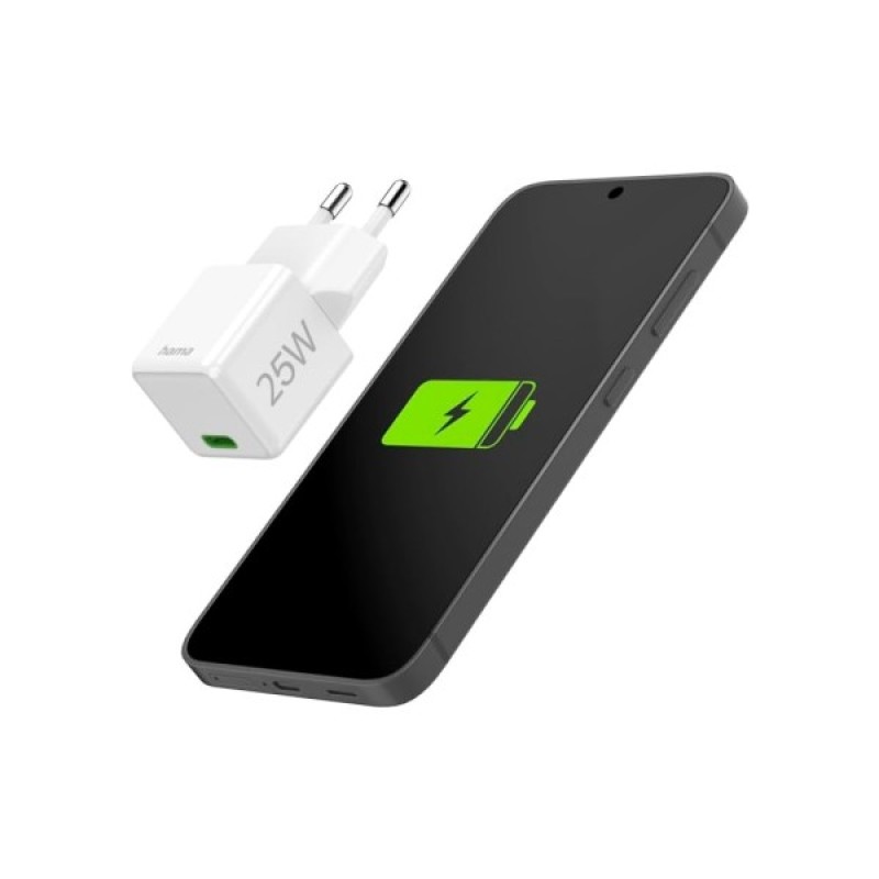Зарядний пристрій Hama 25W USB-С PD white (00201981)
