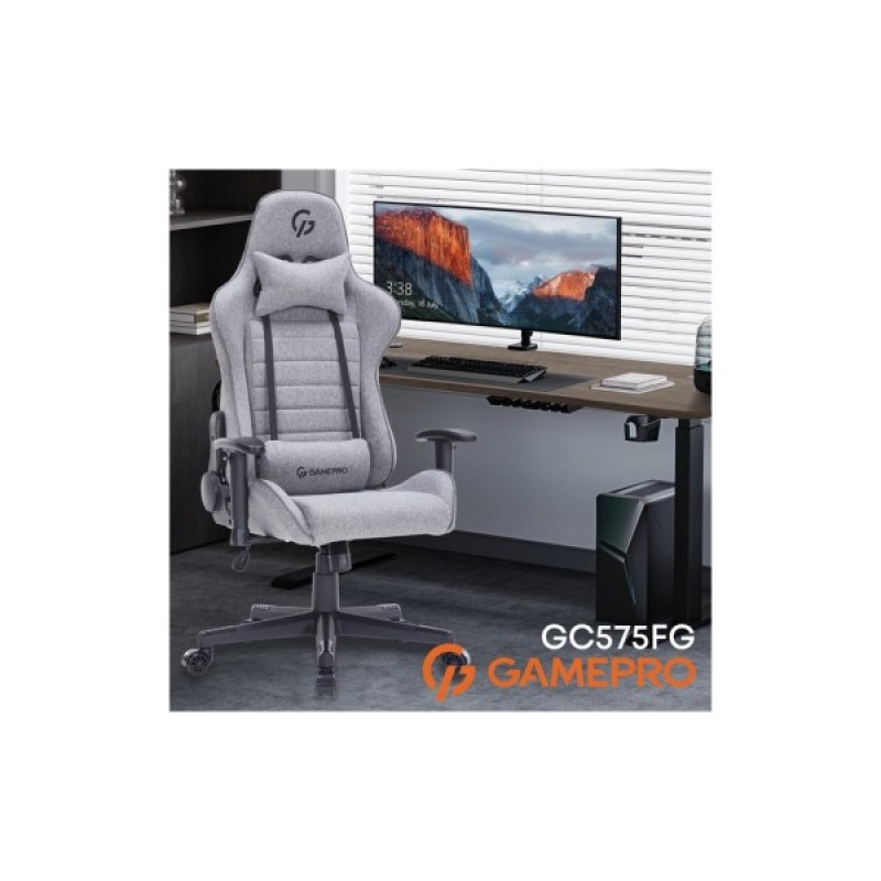 Крісло ігрове GamePro GC575FB Size L Fabric Gray (GC575FG)