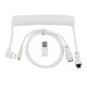 Дата кабель USB-C + USB A to USB-C 1.36m Coiled Angled Aviator white Keychron (CAB9_KEYCHRON)