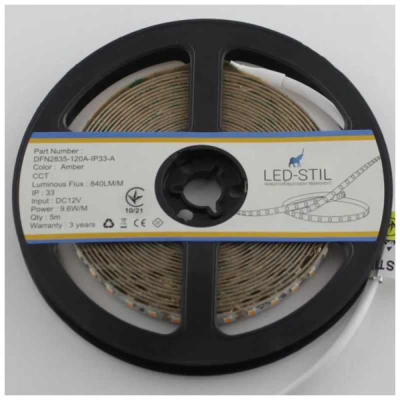 Світлодіодна стрічка LED-STIL 2400К 9,6 Вт/м 2835 120 діодів IP33 12 В (DFN2835-120A-IP33-A)