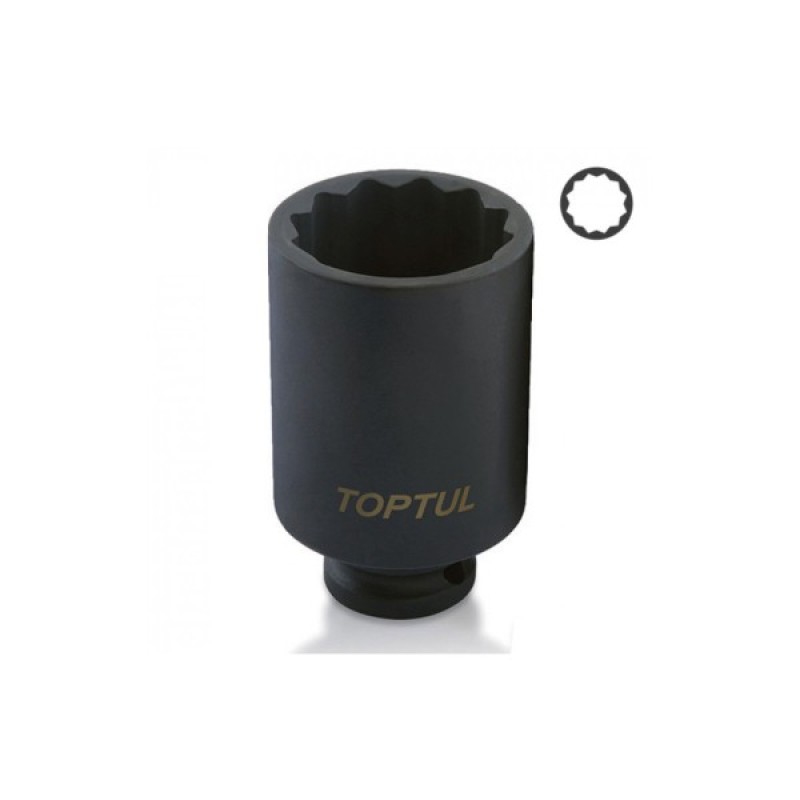 Головка торцева Toptul ударна довга 1/2" 30мм 12-гранна (KABJ1630)