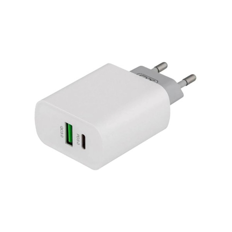 Зарядний пристрій XO L64 USB-A + USB-C 18W White (L64.white)