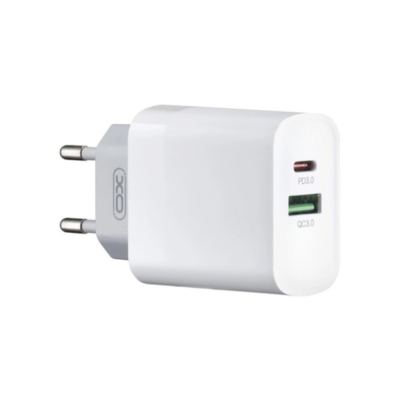 Зарядний пристрій XO L64 USB-A + USB-C 18W White (L64.white)