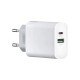 Зарядний пристрій XO L64 USB-A + USB-C 18W White (L64.white)