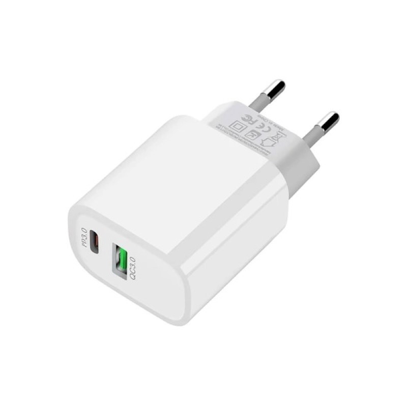 Зарядний пристрій XO L64 USB-A + USB-C 18W White (L64.white)