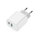 Зарядний пристрій XO L64 USB-A + USB-C 18W White (L64.white)